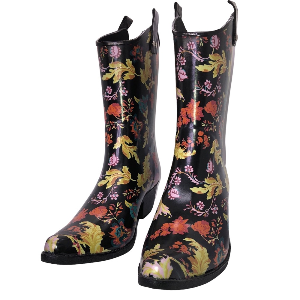 Nomad Yippy Western Cowboy Pointed Toe Floral Rain Boots Sz 11 - Picture 9 of 14